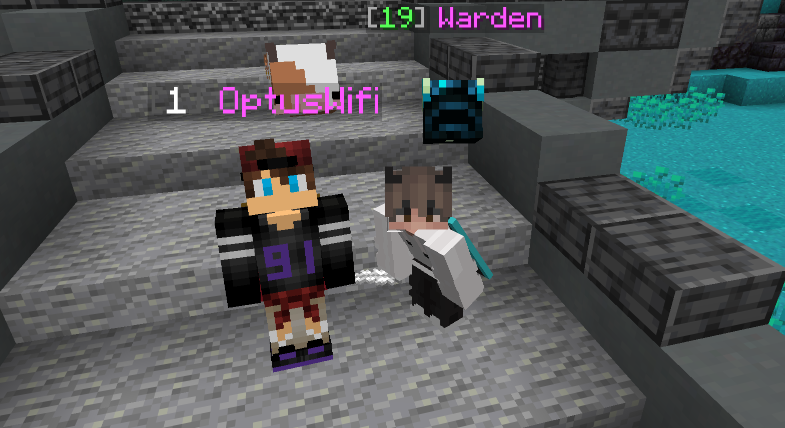 Standing with friends at SMP portal