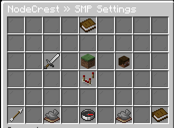 NodeCrest World Settings menu showing Gameplay, World, Players and Access, and Advanced categories.