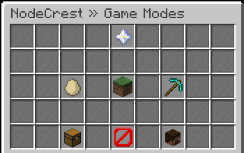 The NodeCrest lobby Game Modes menu and its SMP entry.